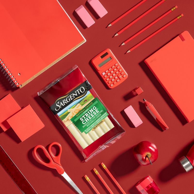 slide 2 of 8, Sargento Reduced Fat Light Natural Mozzarella String Cheese - 9oz/12ct, 12 ct; 9 oz