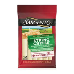 Sargento Reduced Fat Light Natural Mozzarella String Cheese - 9oz/12ct