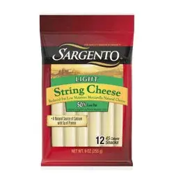 Sargento Reduced Fat Light Natural Mozzarella String Cheese - 12ct