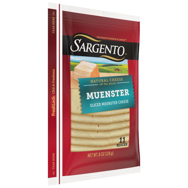 slide 4 of 8, Sargento Natural Muenster Sliced Cheese - 8oz/11 slices, 8 oz