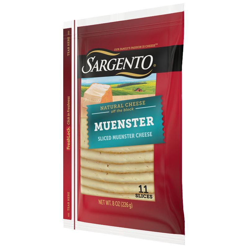 slide 5 of 8, Sargento Natural Muenster Sliced Cheese - 8oz/11 slices, 8 oz