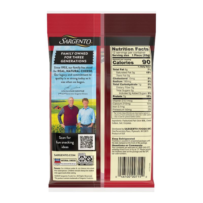 slide 3 of 8, Sargento Natural Mozzarella String Cheese - 12ct, 12 ct