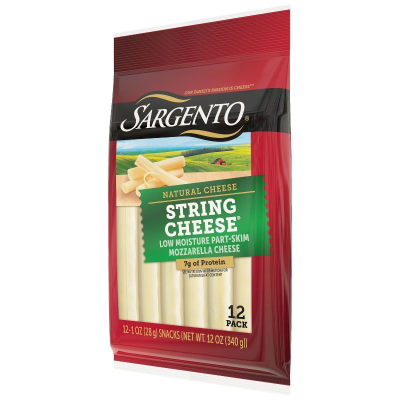 slide 5 of 8, Sargento Natural Mozzarella String Cheese - 12ct, 12 ct