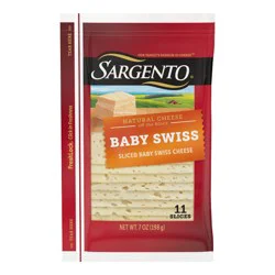 Sargento Natural Baby Swiss Sliced Cheese - 7.5oz/11 slices