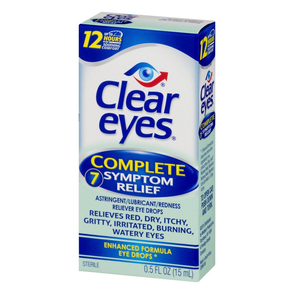 Clear Eyes Complete 7 Symptom Relief Astringent/Lubricant/Redness ...