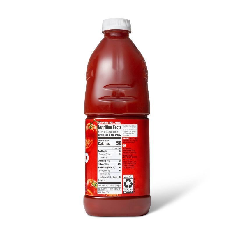 slide 2 of 3, 100% Tomato Juice - 64 fl oz Bottle - Market Pantry™, 64 fl oz