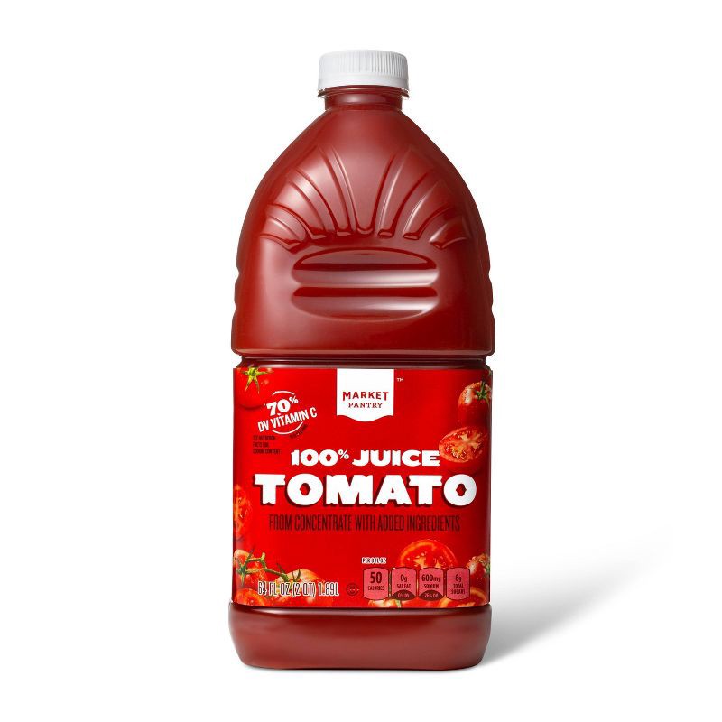 slide 1 of 3, 100% Tomato Juice - 64 fl oz Bottle - Market Pantry™, 64 fl oz