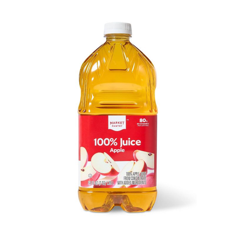 slide 1 of 3, 100% Apple Juice - 64 fl oz Bottle - Market Pantry™, 64 fl oz