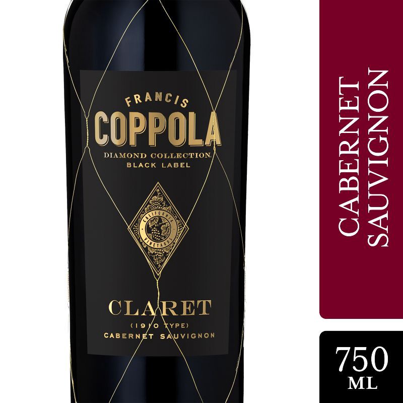 slide 2 of 9, Francis Coppola Diamond Black Label Claret Cabernet Sauvignon Red Wine - 750ml Bottle, 750 ml