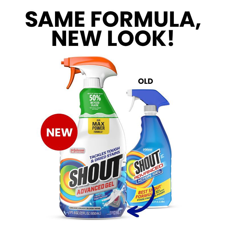 slide 5 of 13, Shout Advanced Action Gel Laundry Stain Remover Spray - 22 fl oz, 22 fl oz