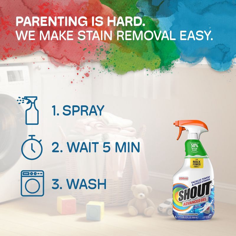 slide 10 of 13, Shout Advanced Action Gel Laundry Stain Remover Spray - 22 fl oz, 22 fl oz