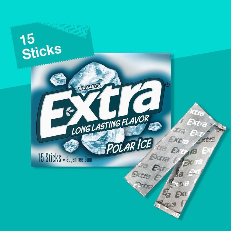 slide 4 of 9, Extra Polar Ice Sugar-Free Mint Chewing Gum - 15ct, 15 ct