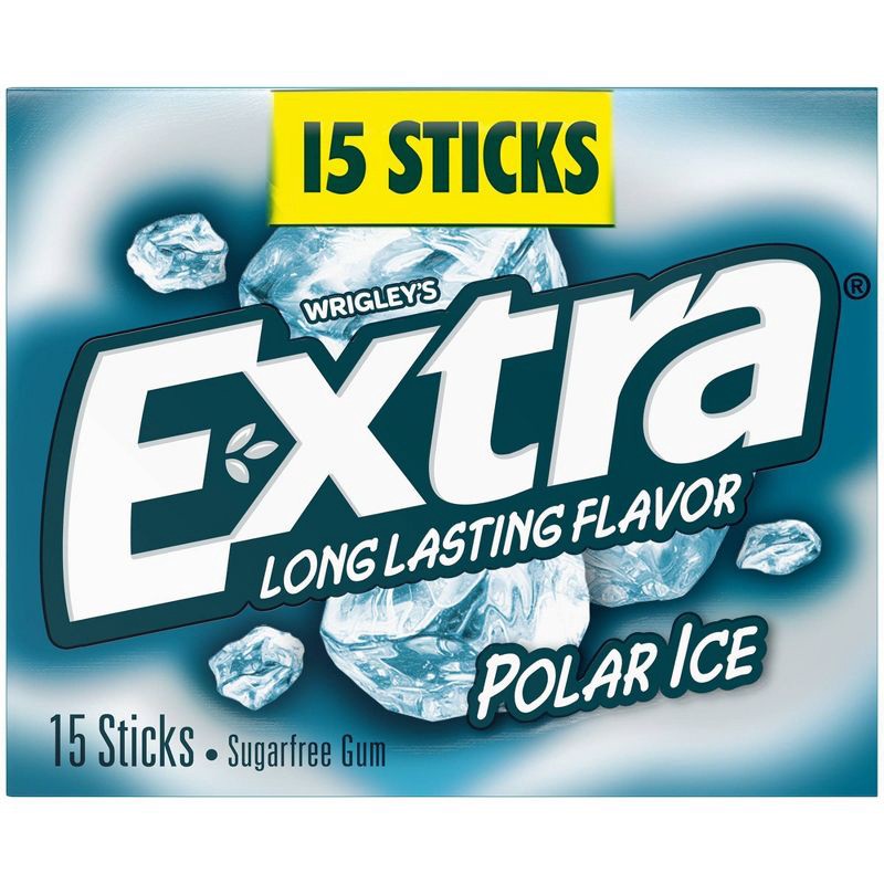 slide 1 of 8, Extra Polar Ice Sugarfree Mint Chewing Gum - 15ct, 15 ct