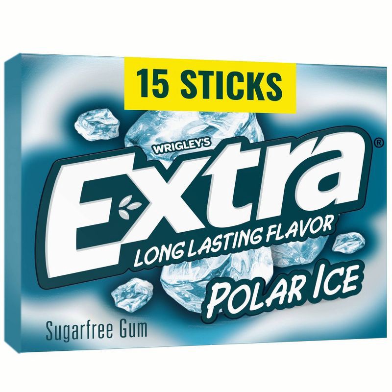 slide 1 of 9, Extra Polar Ice Sugar-Free Mint Chewing Gum - 15ct, 15 ct