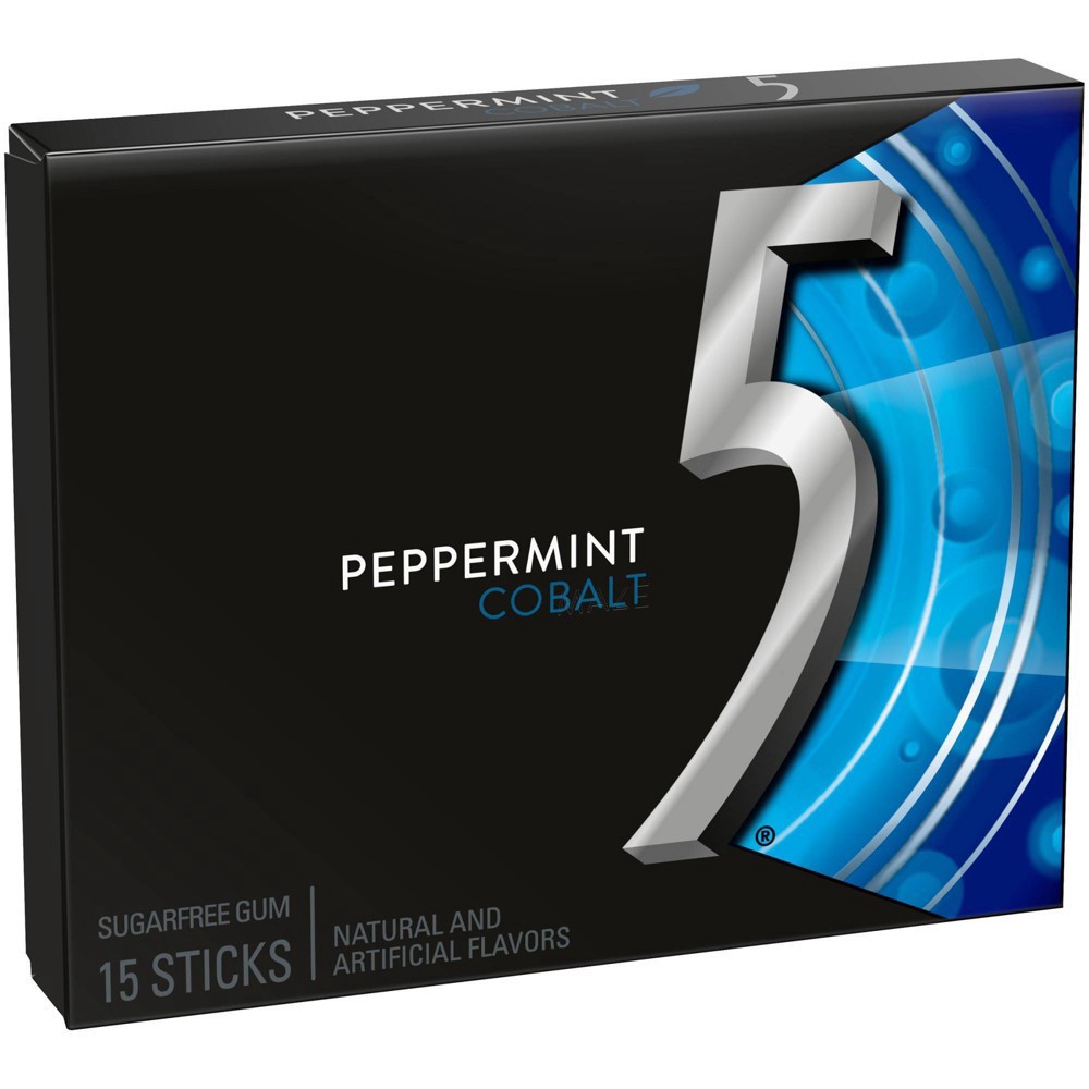 slide 10 of 10, 5 Gum Gum Peppermint Cobalt Sugarfree Gum pack, 15 ct