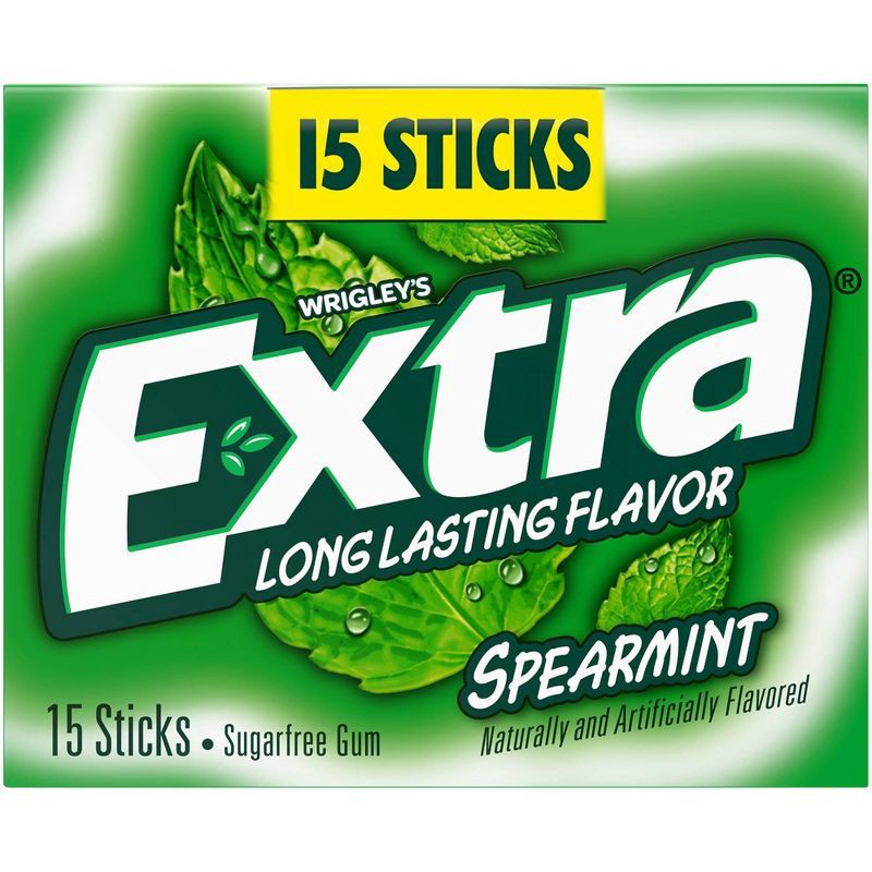 slide 1 of 7, Extra Spearmint Sugarfree Chewing Gum - 15ct, 15 ct