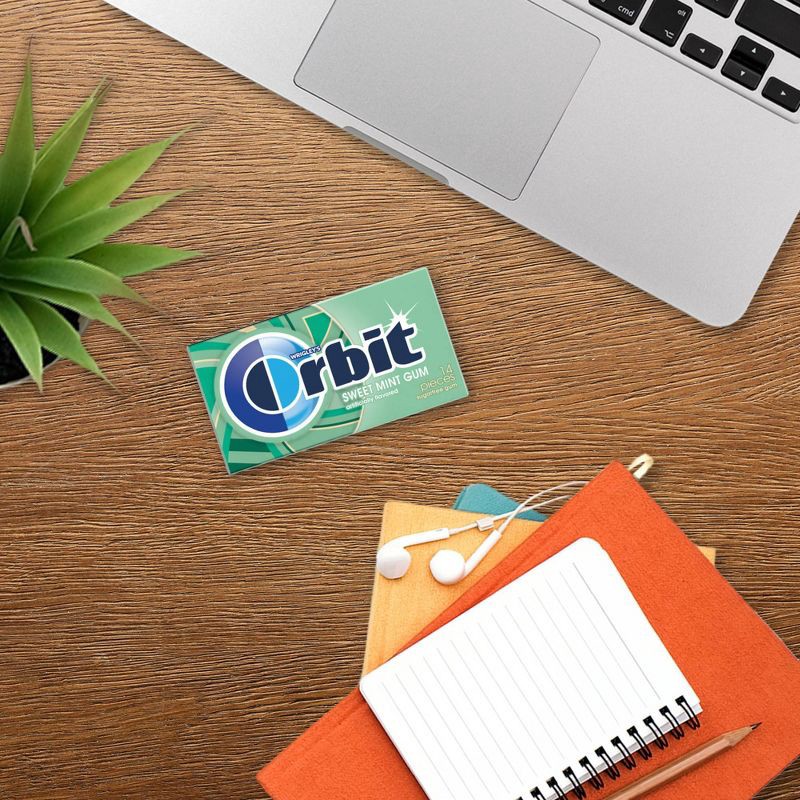 slide 5 of 8, Orbit Sugar-Free Sweet Mint Chewing Gum Single Pack - 14ct, 14 ct