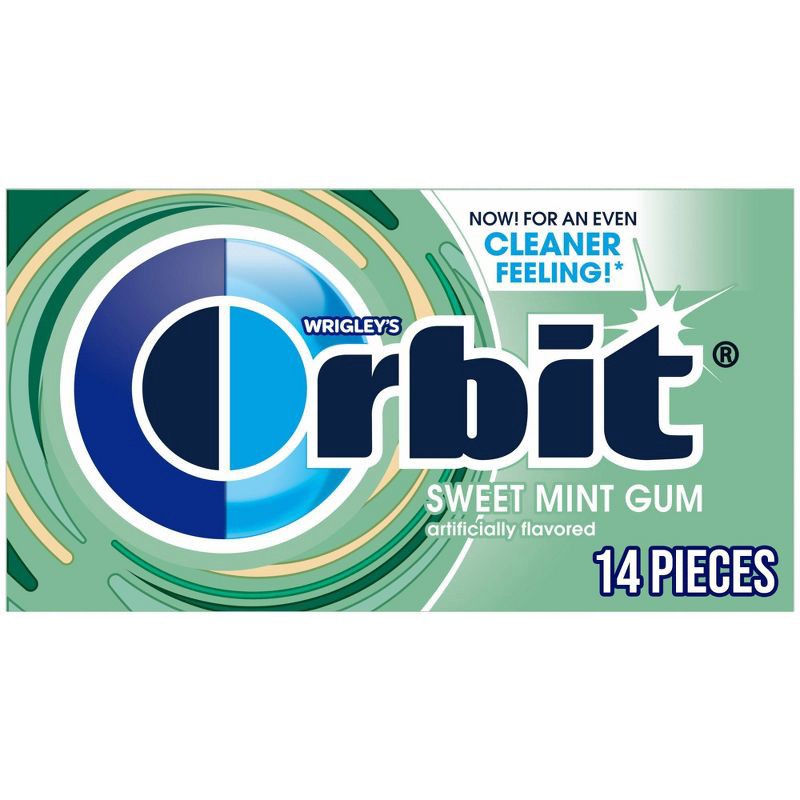 slide 1 of 8, Orbit Sugar Free Sweet Mint Chewing Gum Single Pack - 14 Piece, 14 ct