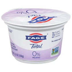 FAGE Total 0% Milkfat Plain Greek Yogurt - 16g Protein 5.3oz