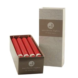 Northern Lights 10" Wide Taper Candles - Crimson