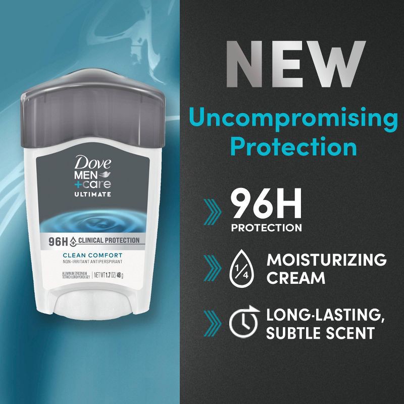 slide 6 of 6, Dove Men+Care Ultimate 96-Hour Clinical Protection Solid Antiperspirant & Deodorant Stick - 1.7oz, 1.7 oz