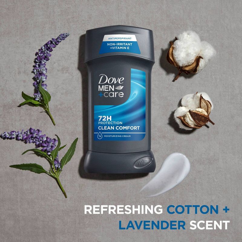 slide 4 of 6, Dove Men+Care 72-Hour Antiperspirant & Deodorant Stick - Clean Comfort - 2.7oz, 2.7 oz