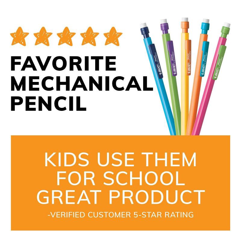slide 6 of 6, BIC #2 Xtra Strong Mechanical Pencils, 0.9mm, 26ct - Multicolor: Thick Lead, School Supplies, Erasable, Plastic, 26 ct