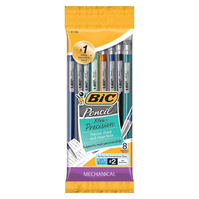 slide 1 of 6, BIC #2 Xtra Precision Mechanical Pencils, 0.5mm, 8ct - Multicolor, 8 ct