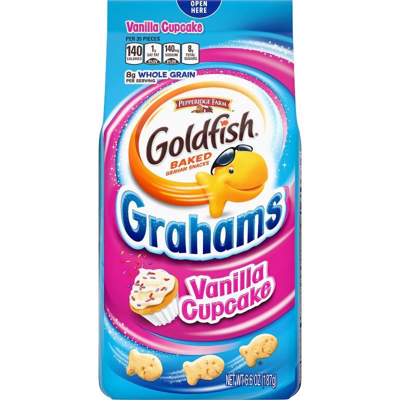 slide 1 of 5, Goldfish Grahams Vanilla Cupcake Crackers - 6.6oz, 6.6 oz