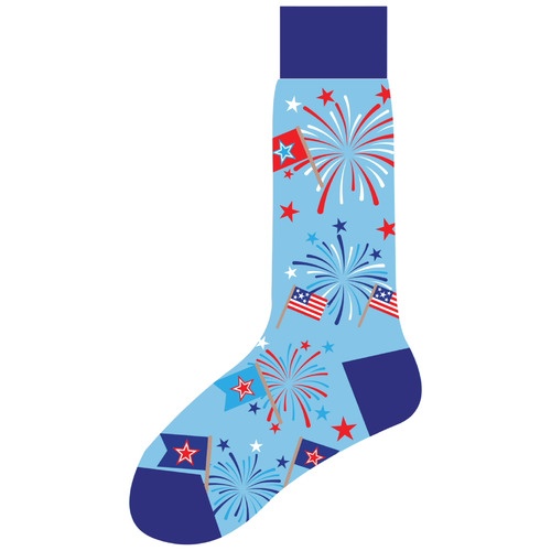 slide 1 of 1, fireworks socks, each