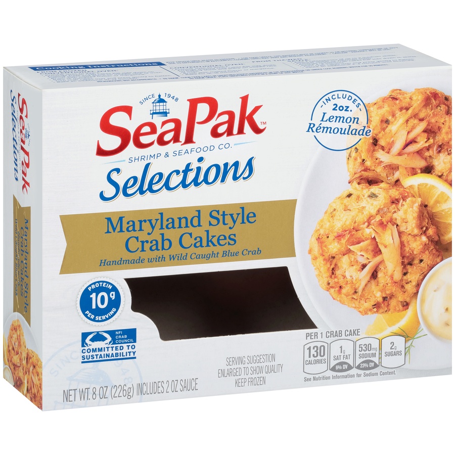 slide 2 of 8, SeaPak Maryland Style Crab Cakes 8 oz. Box, 8 oz