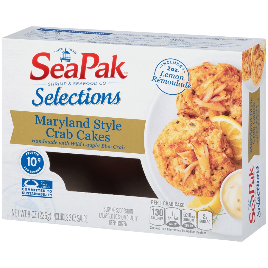 slide 3 of 8, SeaPak Maryland Style Crab Cakes 8 oz. Box, 8 oz