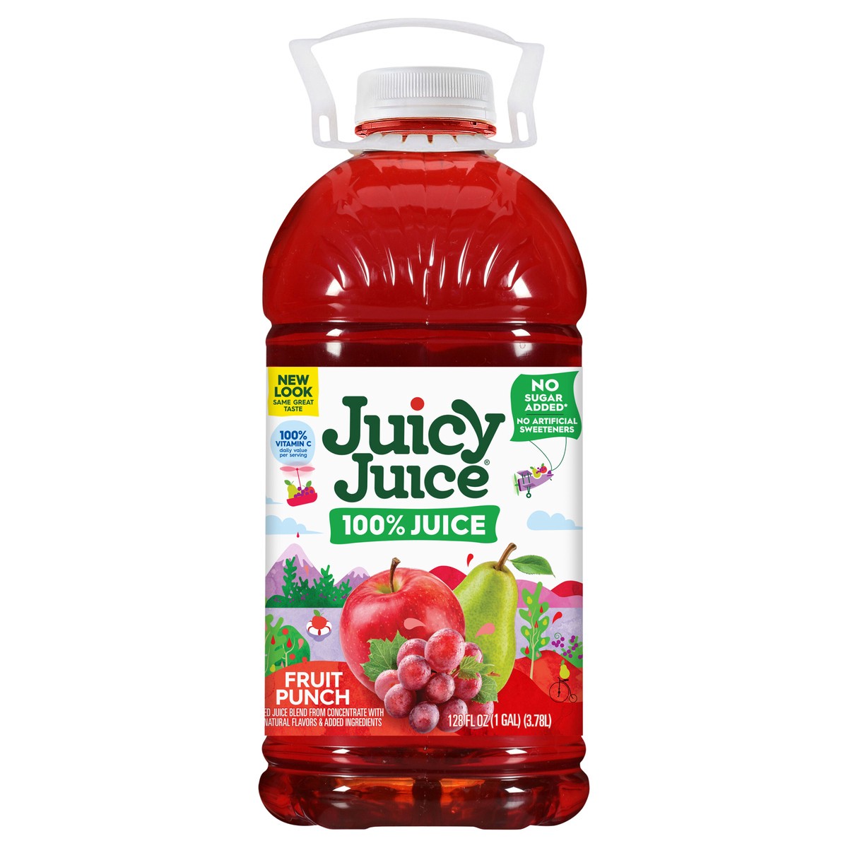 slide 1 of 13, Juicy Juice 100% Juice, Fruit Punch, 128 Fl Oz Bottle, 128 fl oz