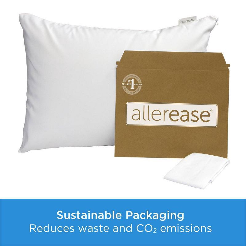 slide 7 of 7, AllerEase 2-Pack Waterproof Pillow Protector - White (Standard/Queen), 1 ct