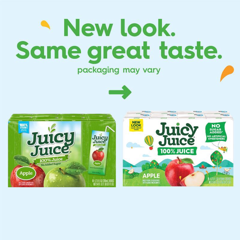 slide 2 of 6, Juicy Juice Slim Apple 100% Juice - 8pk/6.75 fl oz Boxes, 8 ct; 6.75 fl oz