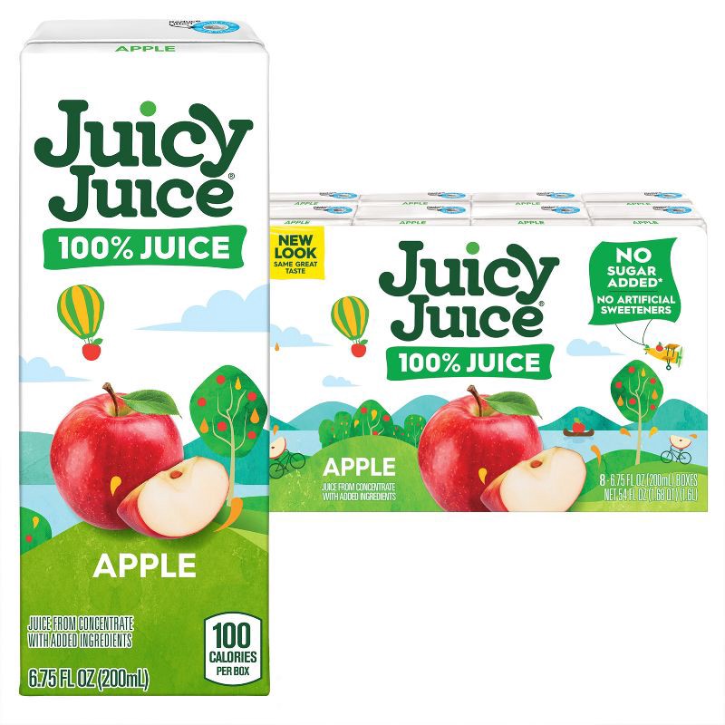 slide 1 of 6, Juicy Juice Slim Apple 100% Juice - 8pk/6.75 fl oz Boxes, 8 ct; 6.75 fl oz