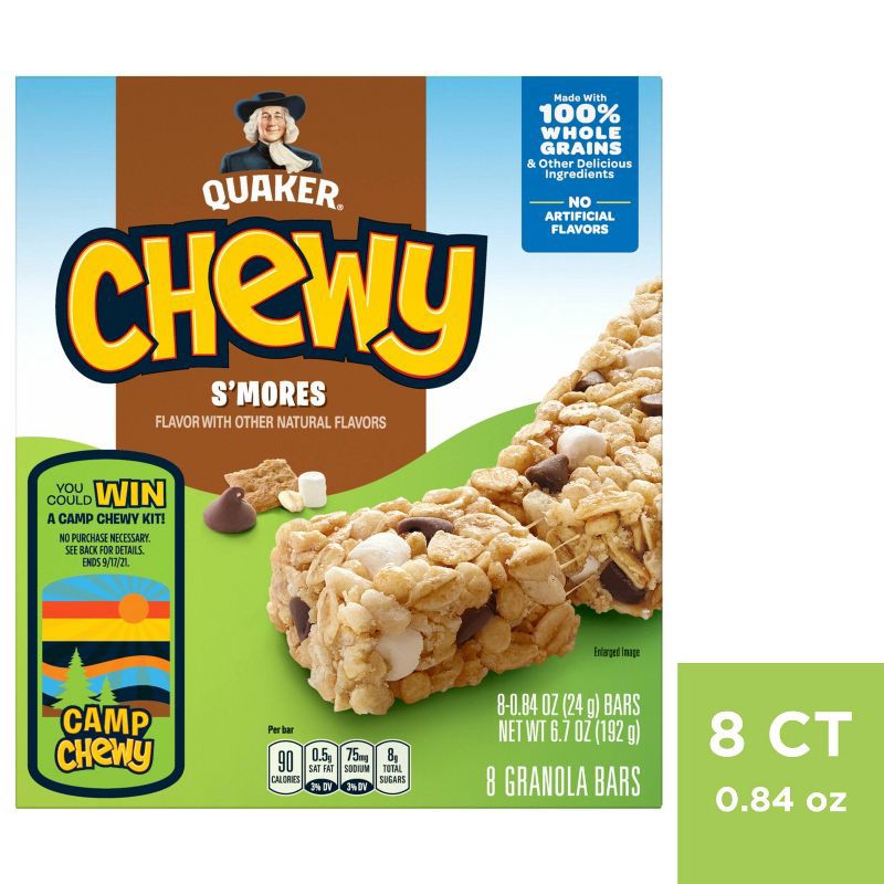 slide 8 of 8, Quaker Chewy S'mores Granola Bars - 6.7oz/8ct, 6.7 oz, 8 ct