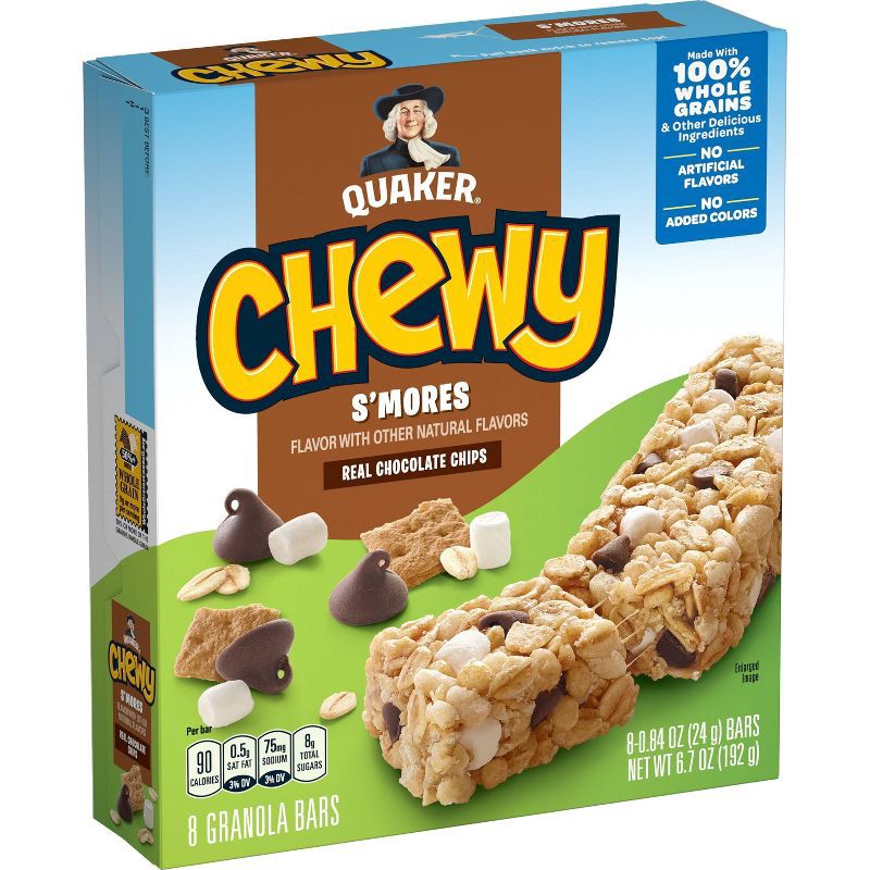 slide 1 of 8, Quaker Chewy S'mores Granola Bars - 6.7oz/8ct, 6.7 oz, 8 ct