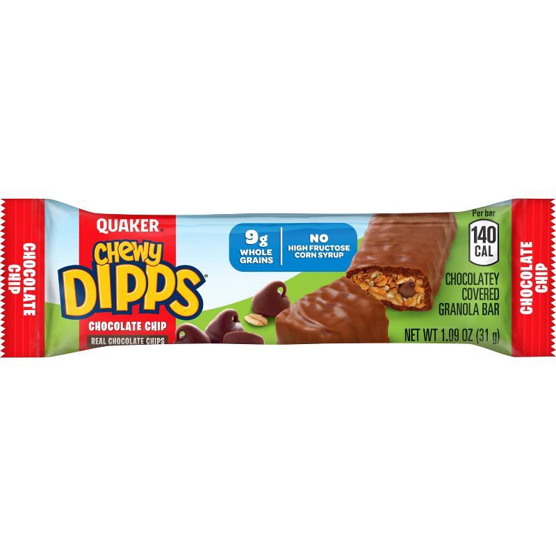 slide 4 of 6, Quaker Chewy Dipps Chocolate Chip Granola Bars - 6.5oz/6ct, 6 ct; 6.5 oz