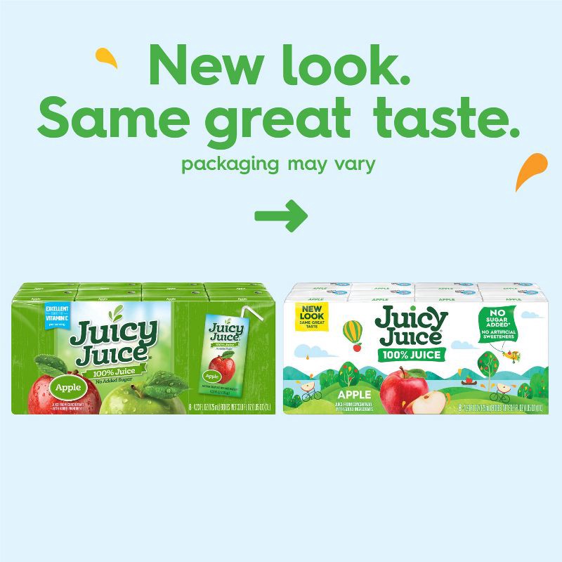 slide 2 of 6, Juicy Juice Fun Size Apple 100% Juice - 8pk/4.23 fl oz Boxes, 8 ct, 4.23 fl oz