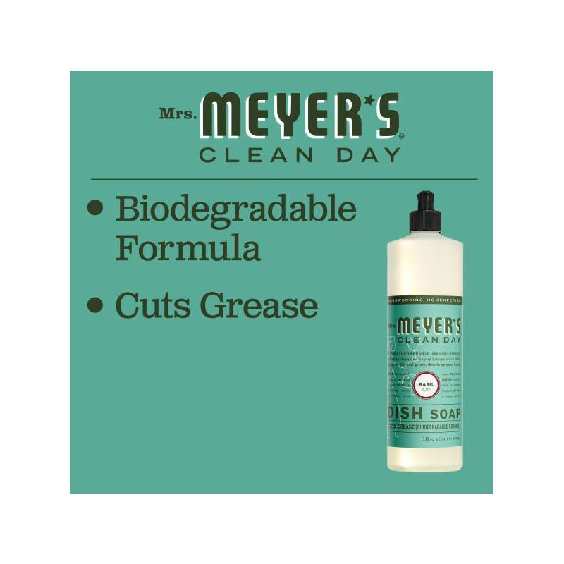 slide 4 of 6, Mrs. Meyer's Clean Day Basil Scent Liquid Dish Soap - 16 fl oz, 16 fl oz