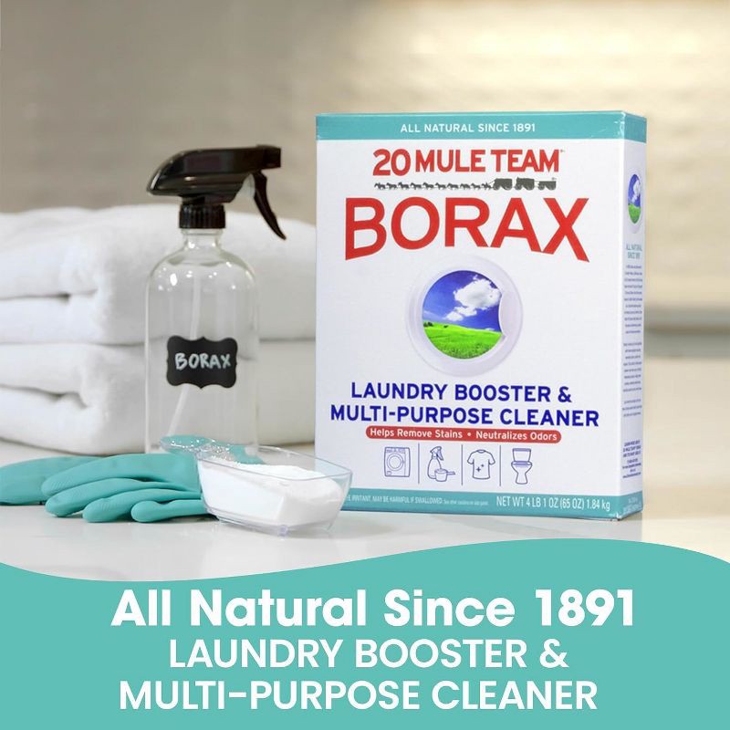 slide 2 of 10, Mule Team Borax All Natural Detergent Booster & Multi-Purpose Household Cleaner - 65oz, 65 oz