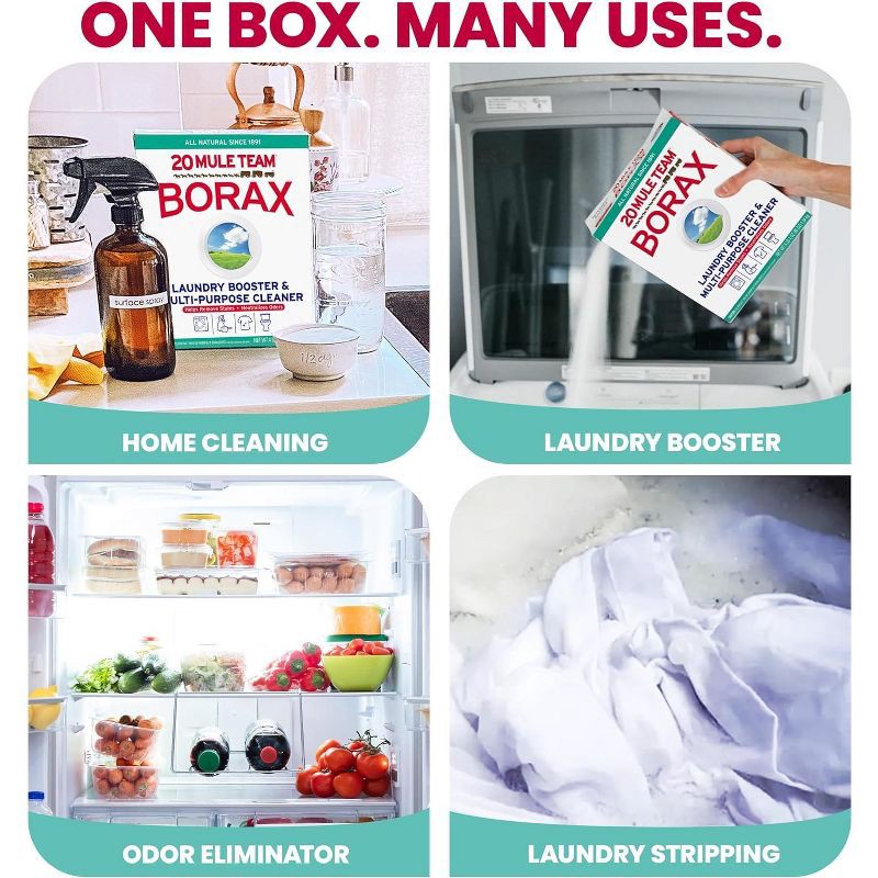 slide 3 of 10, Mule Team Borax All Natural Detergent Booster & Multi-Purpose Household Cleaner - 65oz, 65 oz