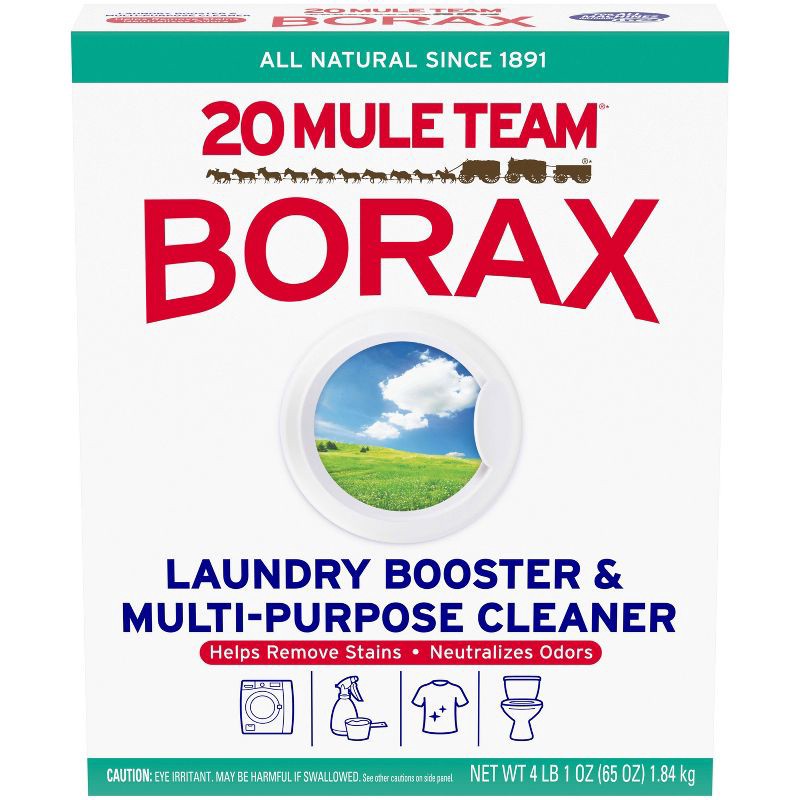 slide 10 of 10, Mule Team Borax All Natural Detergent Booster & Multi-Purpose Household Cleaner - 65oz, 65 oz