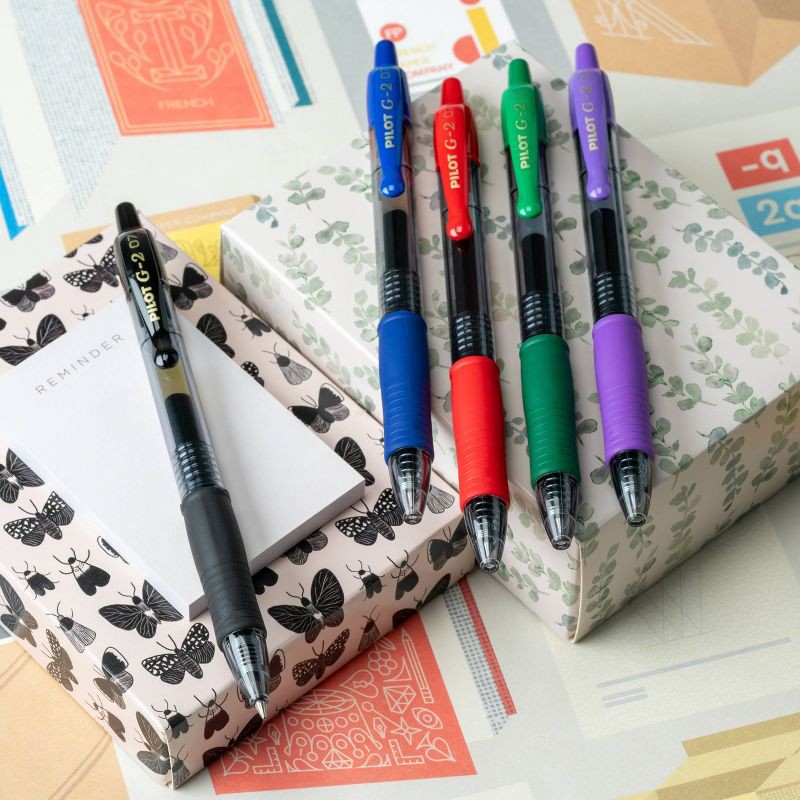slide 3 of 6, Pilot 5pk G2 Gel Pens Fine Point 0.7mm Multicolored Ink, 5 ct