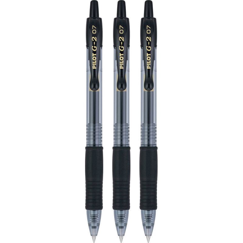 slide 2 of 6, Pilot 3pk G2 Gel Pens Fine Point 0.7mm Black Ink, 3 ct