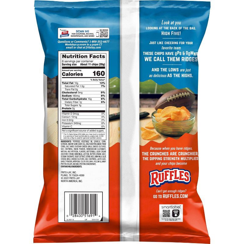 slide 3 of 6, Ruffles Cheddar And Sour Cream Potato Chips - 8.5oz, 8.5 oz