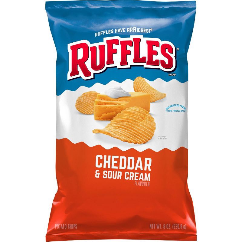 slide 1 of 3, Ruffles Cheddar And Sour Cream Chips - 8oz, 8 oz