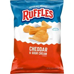 Ruffles Cheddar And Sour Cream Potato Chips - 8oz