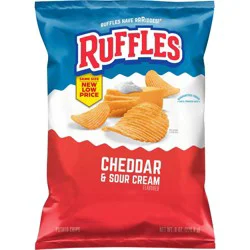 Ruffles Cheddar And Sour Cream Potato Chips - 8oz
